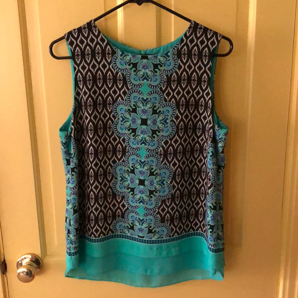 Rose & Olive blouse. Medium. Two layers of fabric throughout.